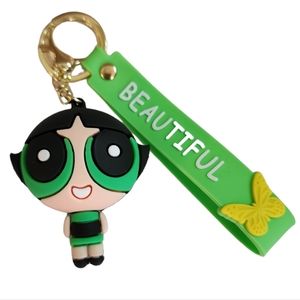 Buttercup Powerpuff Girls 3D Keychain Green Wrist Strap